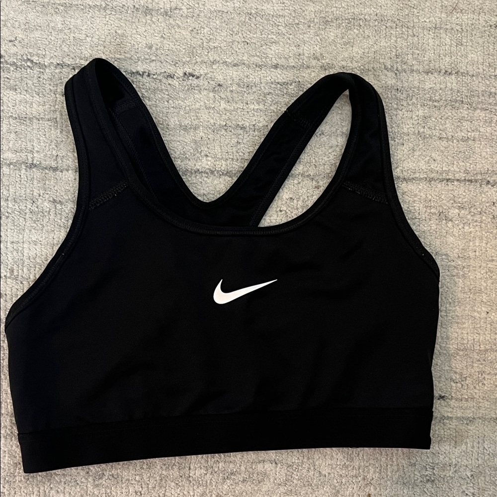 Nike Black Sports Bra with White Logo